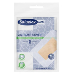 Salvelox Med Antibact Cover Aposito Adhesivo 5 Apositos 76 Mm X 54 Mm