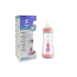 Chicco Biberon Rosa 4M Plastico T Silicona Perfect5