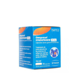 Omeprazol stadapharm 20 mg 14 capsulas gastrorresistentes frasco